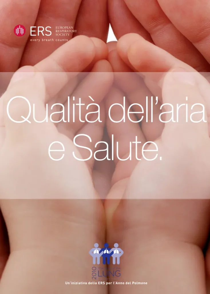 Copertina del documento della European Respiratory Society sulla qualità dell'aria e Salute